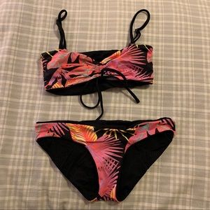 MAAJI neon palm print bandeau bikini